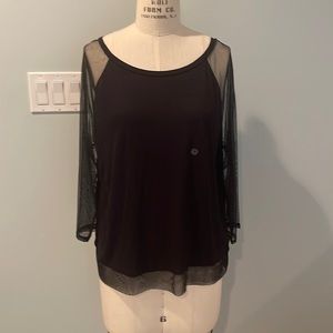 Women’s American Eagle black sheer sleeve top M NWT